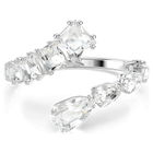 swarovski matrix bangle  mixed cuts  white  rhodium plated