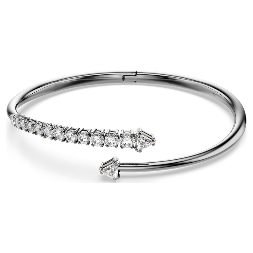 swarovski sublima bangle  white  ruthenium plated