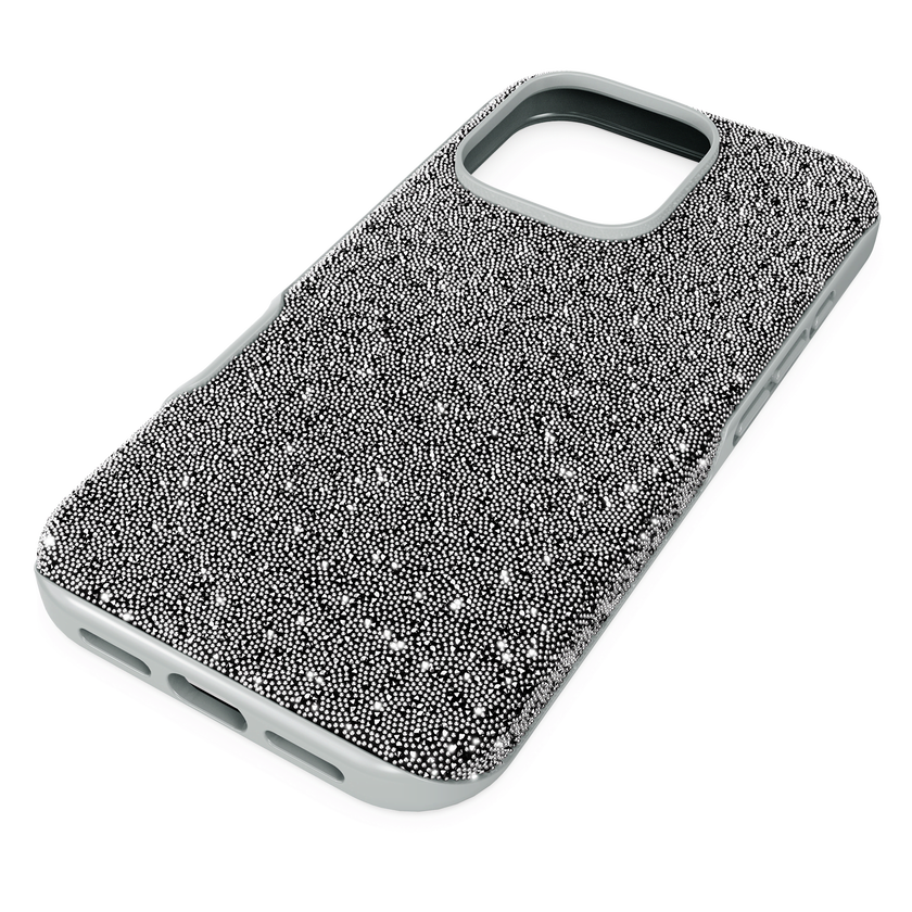 swarovski high smartphone case  iphone  16 pro  silver tone