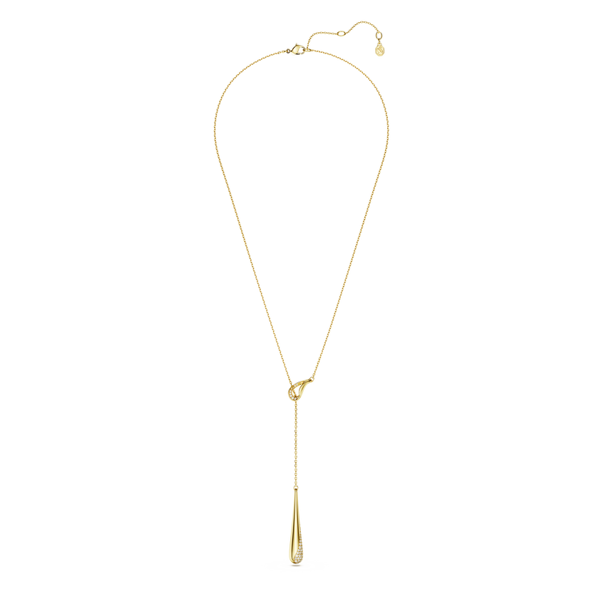 swarovski classica y pendant  round cut  white  sterling silver  18k gold finish