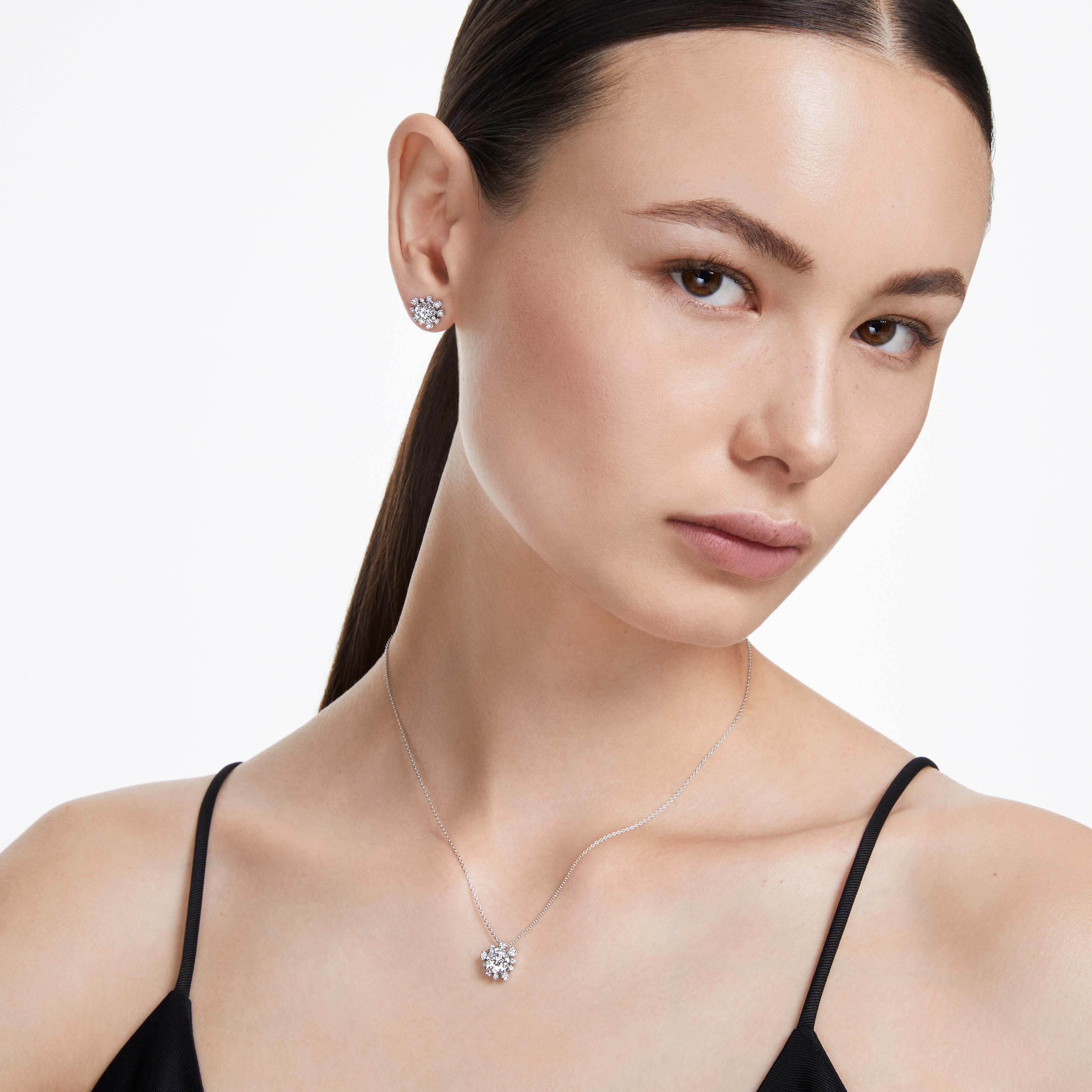 swarovski galaxy stud earrings  laboratory grown diamonds 2 3 ct tw  18k white gold