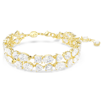 swarovski mesmera bracelet  mixed cuts  white  gold tone plated