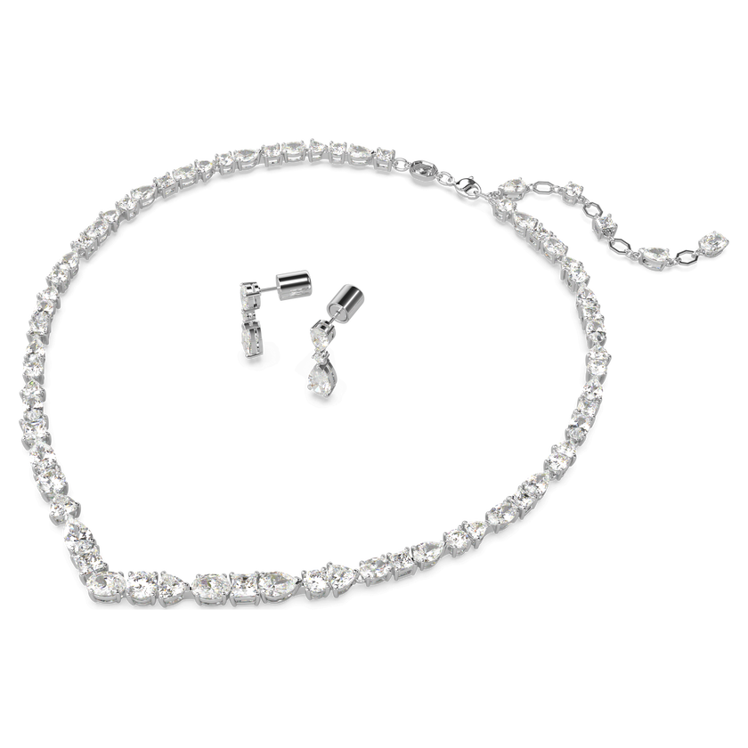 swarovski mesmera set  mixed cuts  white  rhodium plated
