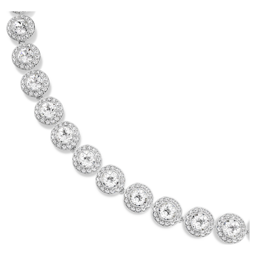 swarovski una angelic necklace  round cut  medium  white  rhodium plated