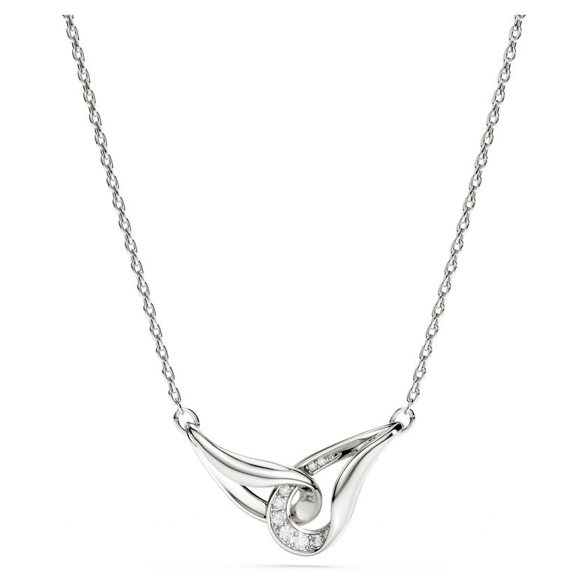 swarovski classica pendant  round cut  interlocking  white  sterling silver