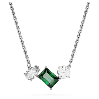 swarovski mesmera pendant  mixed cuts  green  rhodium plated