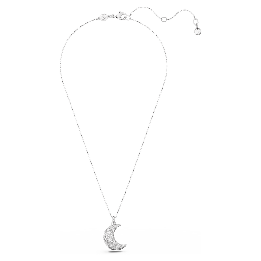 swarovski sublima pendant  moon  white  rhodium plated