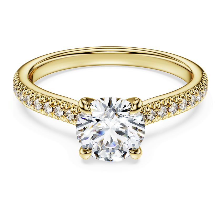 swarovski eternity solitaire ring  laboratory grown diamonds 1 2 ct tw  round cut  18k yellow gold