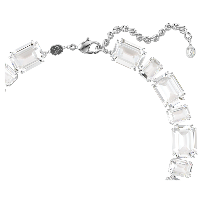swarovski millenia y necklace  octagon cut  white  rhodium plated