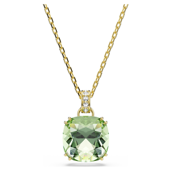 swarovski millenia pendant  cushion cut  green  18k gold finish