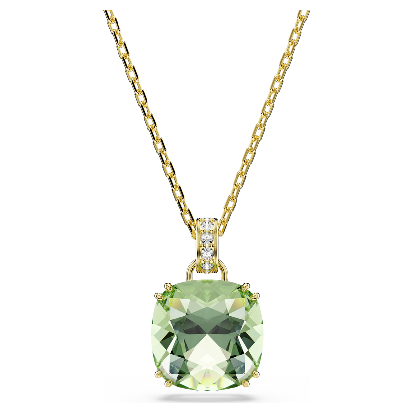 swarovski millenia pendant  cushion cut  green  18k gold finish