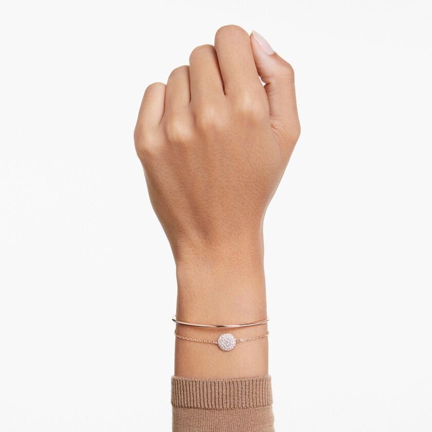swarovski sublima bangle  white  rose gold tone plated