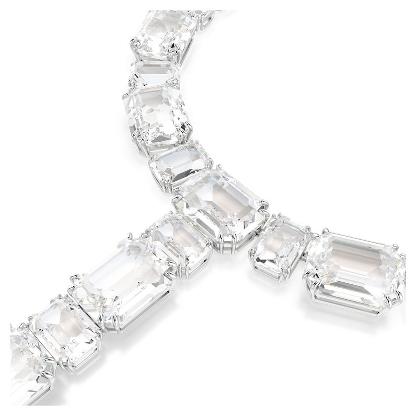 swarovski millenia y necklace  octagon cut  white  rhodium plated