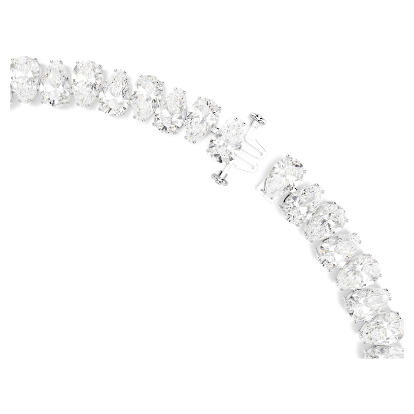 swarovski matrix tennis necklace  pear cut  white  rhodium plated