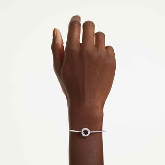swarovski dextera bangle  round cut  white  rhodium plated