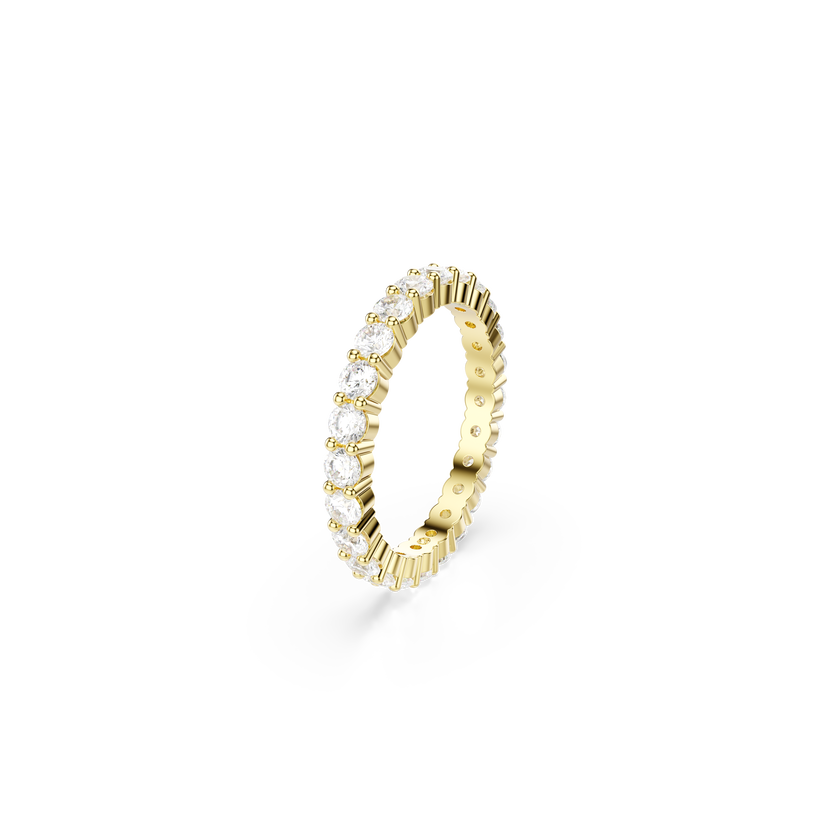swarovski matrix vittore band ring  round cut  white  gold tone plated