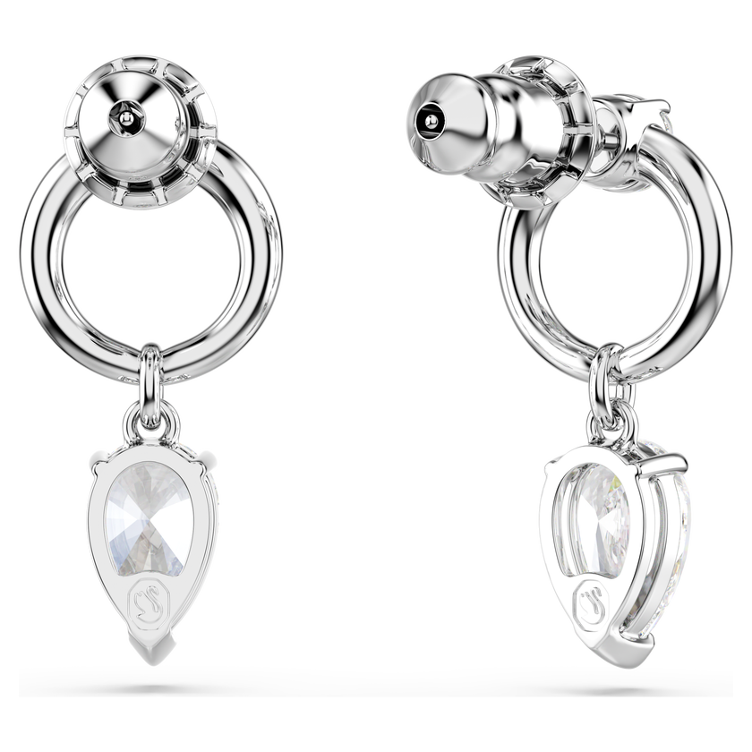 swarovski mesmera drop earrings  mixed cuts  white  rhodium plated
