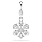 swarovski idyllia charm  mixed cuts  snowflake  white  rhodium plated