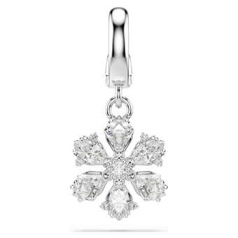 swarovski idyllia charm  mixed cuts  snowflake  white  rhodium plated