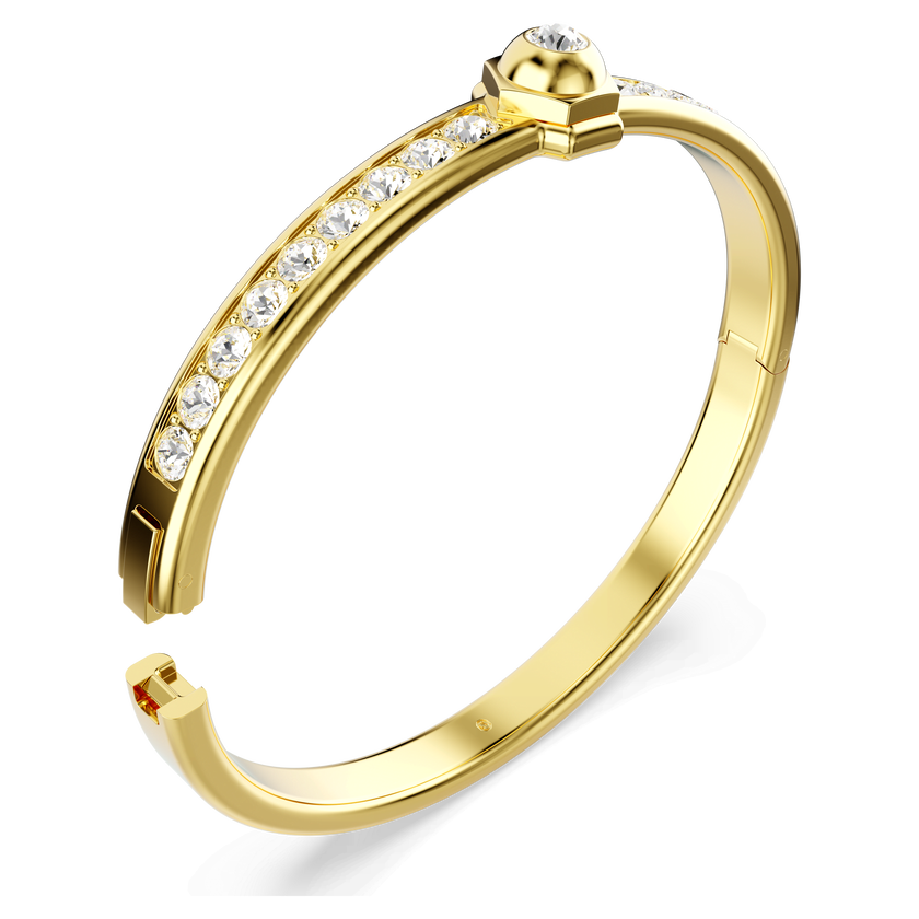 swarovski numina bangle  round cut  white  18k gold finish