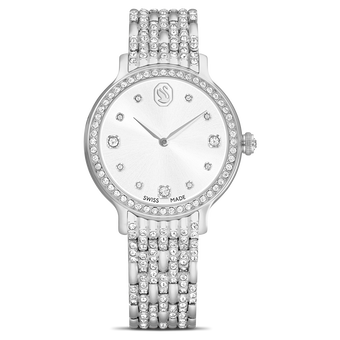 swarovski imber watch  swiss made  metal bracelet  silver tone  stainless steel