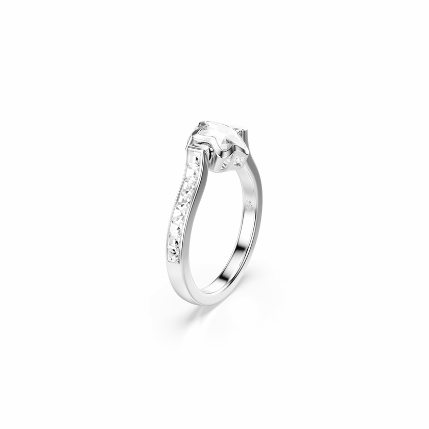 swarovski chroma ring  star  white  rhodium plated