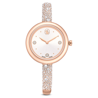 swarovski sublima bangle watch  swiss made  metal bracelet  rose gold tone  rose gold tone finish