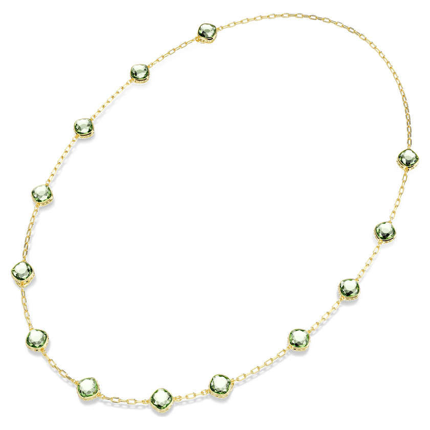 swarovski chroma strandage  octagon cut  green  gold tone plated