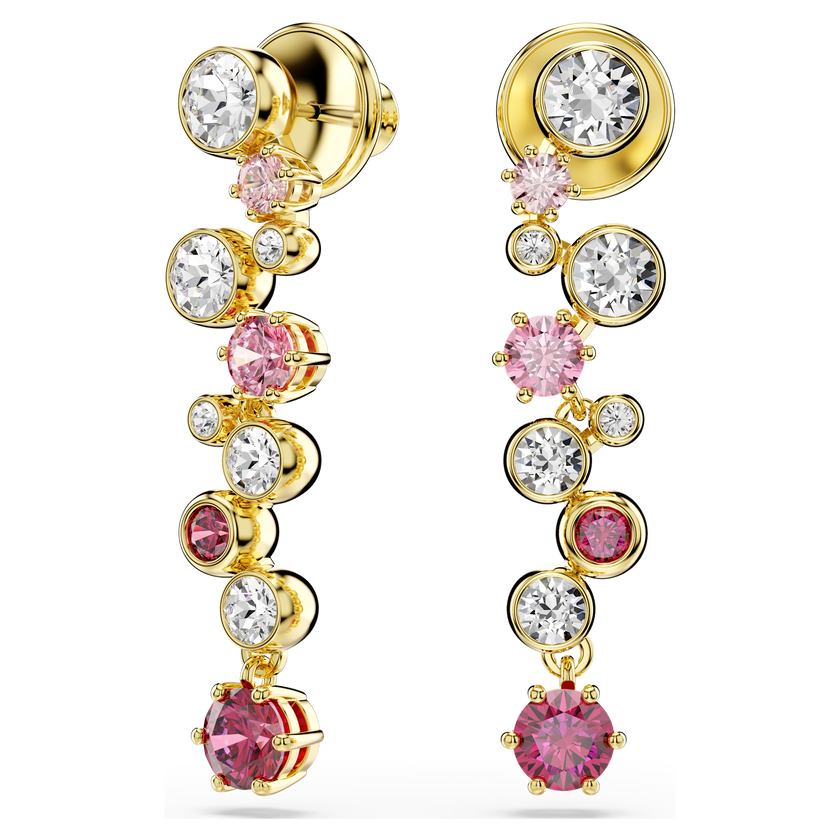 swarovski constella set  mixed cuts  multicolored  gold tone plated