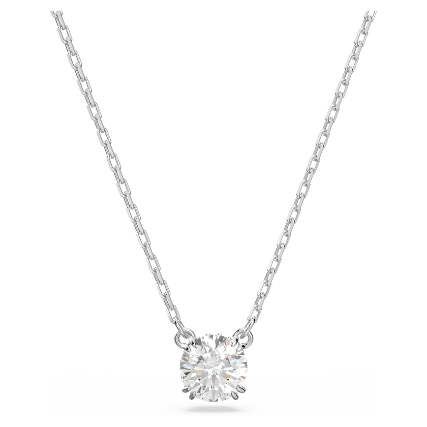 swarovski stilla pendant  round cut  white  rhodium plated