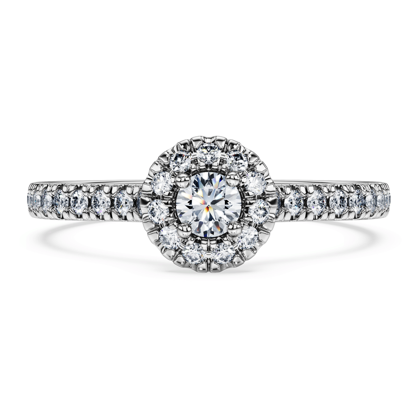 swarovski eternity halo solitaire ring  laboratory grown diamonds 0 45 ct tw  sterling silver