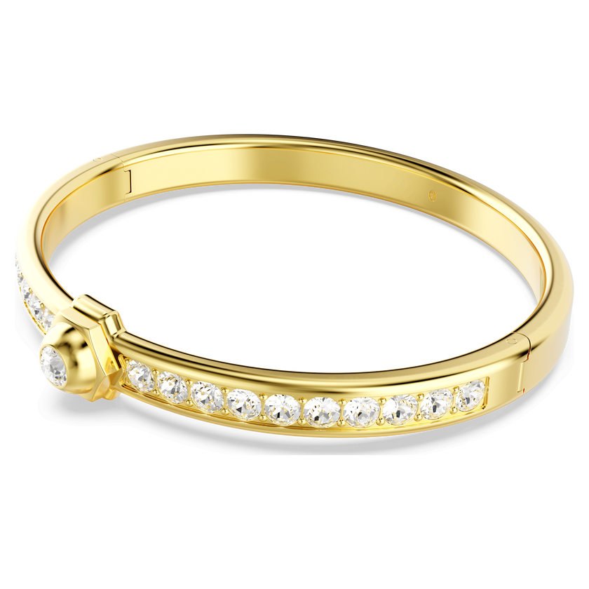 swarovski numina bangle  round cut  white  18k gold finish