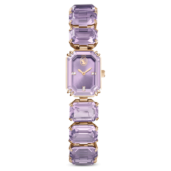 swarovski watch  octagon cut bracelet  purple  champagne gold tone finish