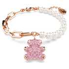 swarovski teddy bracelet  bear  pink  rose gold tone plated
