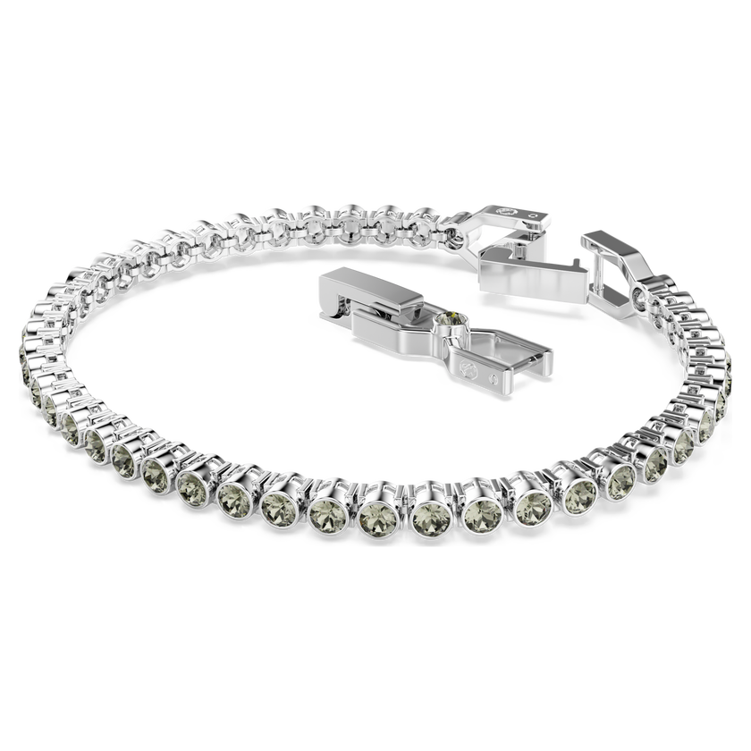 swarovski imber emily tennis bracelet  round cut  black  rhodium plated
