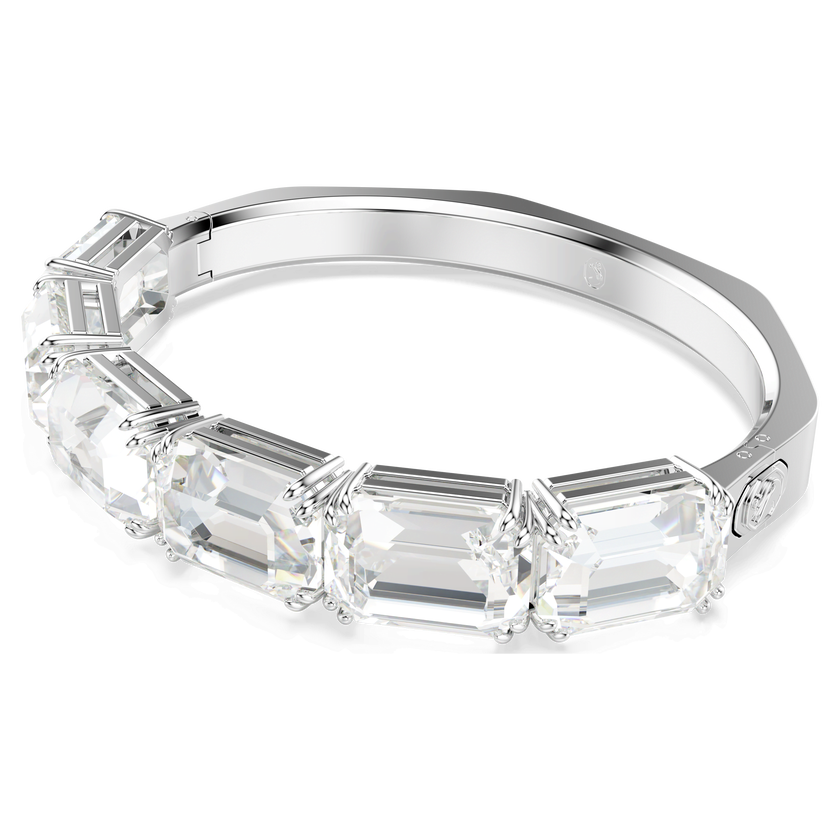swarovski millenia bangle  octagon cut  white  rhodium plated