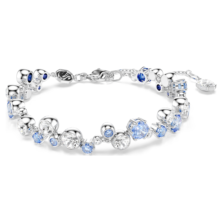 swarovski constella bracelet  mixed cuts  blue  rhodium plated
