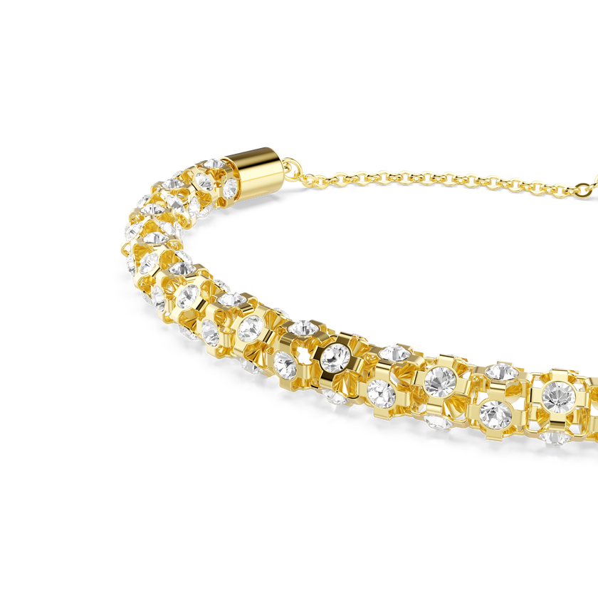 swarovski dextera bracelet  round cut  white  gold tone finish