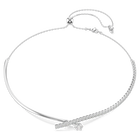 swarovski matrix necklace  round cut  white  rhodium plated