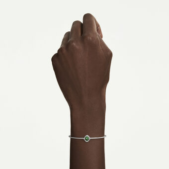 swarovski una angelic bangle  mixed cuts  green  rhodium plated