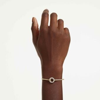 swarovski dextera bangle  round cut  white  18k gold finish