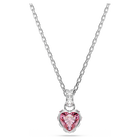 swarovski chroma pendant  mixed cuts  pink  rhodium plated
