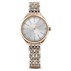 Attract watch, Metal bracelet, White, Gold-tone PVD