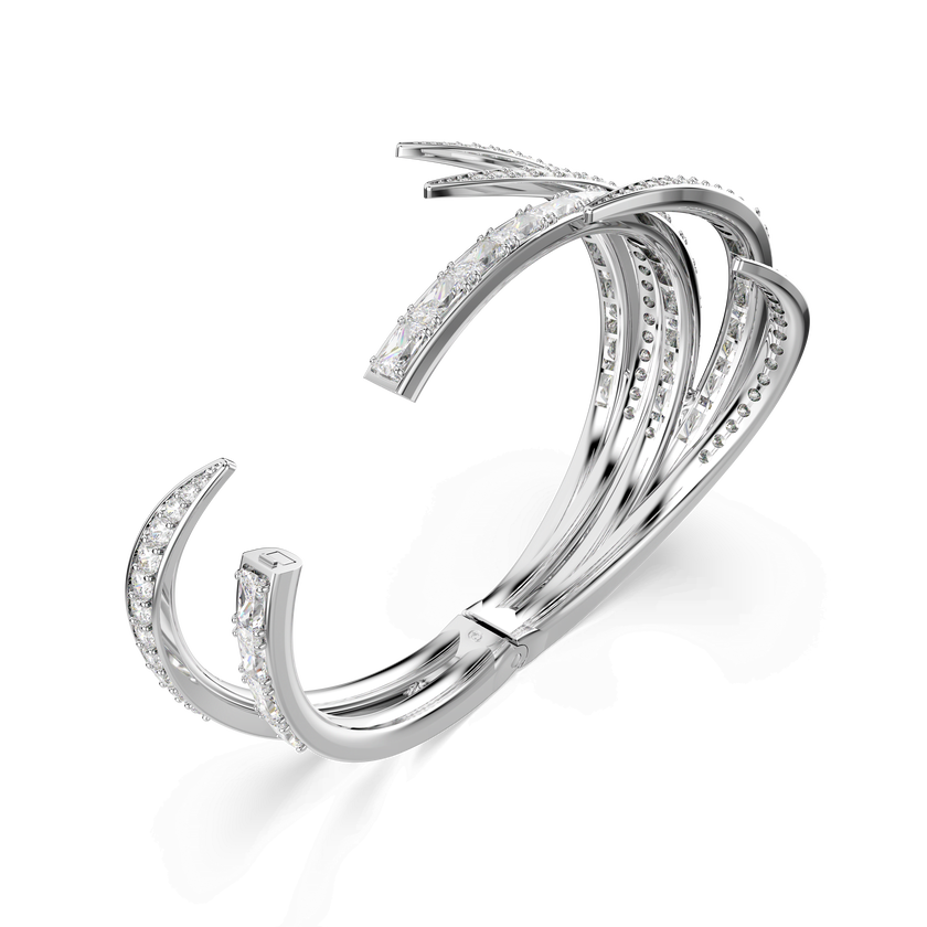 swarovski vienna bangle  mixed cuts  white  rhodium plated