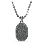 swarovski dextera octagon pendant  octagon shape  round cut  black  ruthenium plated