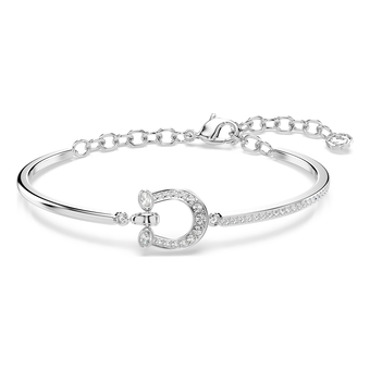 swarovski symbolica bracelet  pav   horse shoe  white  rhodium plated