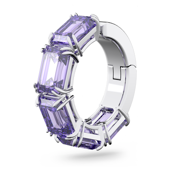 millenia ear cuff  octagon cut swarovski zirconia  purple  rhodium plated