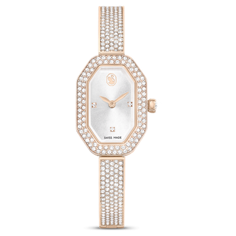 swarovski dextera bangle watch  swiss made  metal bracelet  gold tone  champagne gold tone finish