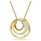 swarovski hyperbola necklace  round cut  white  gold tone plated
