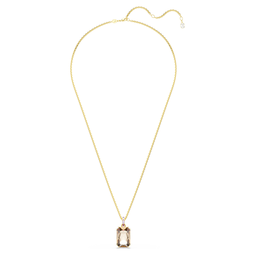 swarovski millenia pendant  octagon cut  caramel  gold tone plated